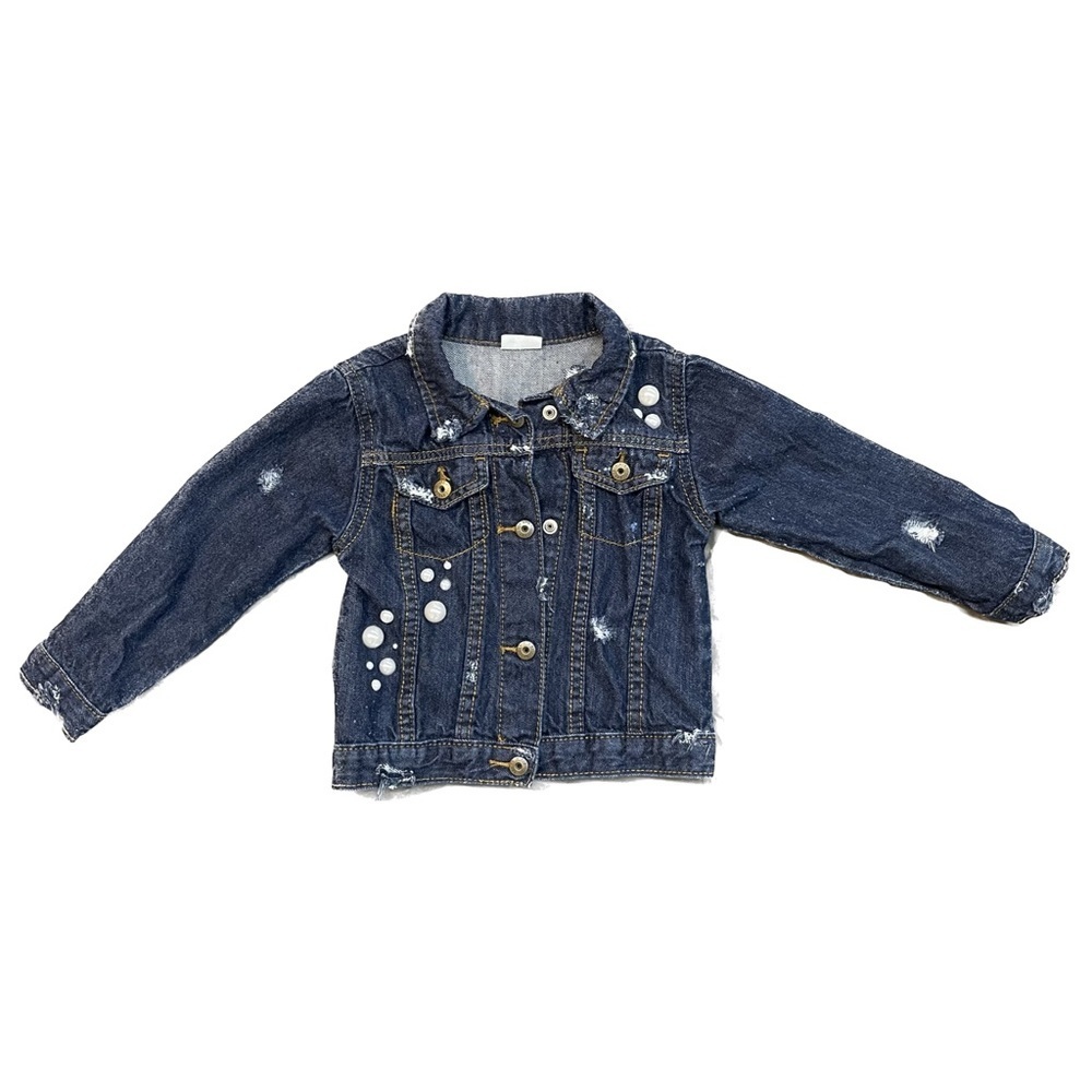 Little Girls Wrangler Distressed Denim Jacket Size 3T